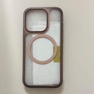Rose Gold Clear MagSafe Compatible iPhone 15 Pro Miracase Case